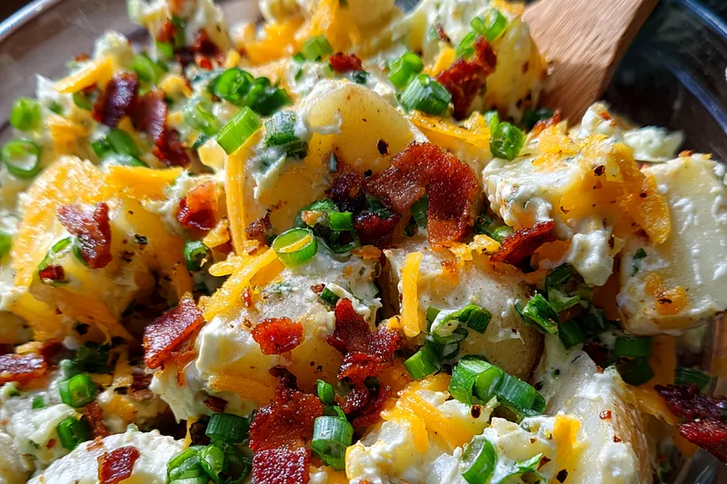 Cooking process for Loaded Potato Bacon Salad