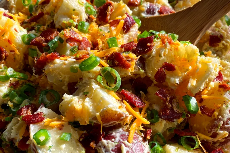 Fresh ingredients for Loaded Potato Bacon Salad