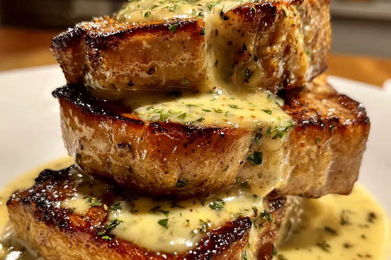 Cooking process for Maple Bacon Pork Chops