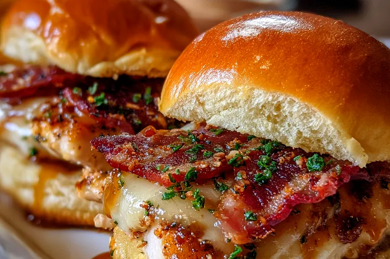 Cooking process for Maple Chicken Bacon Sliders