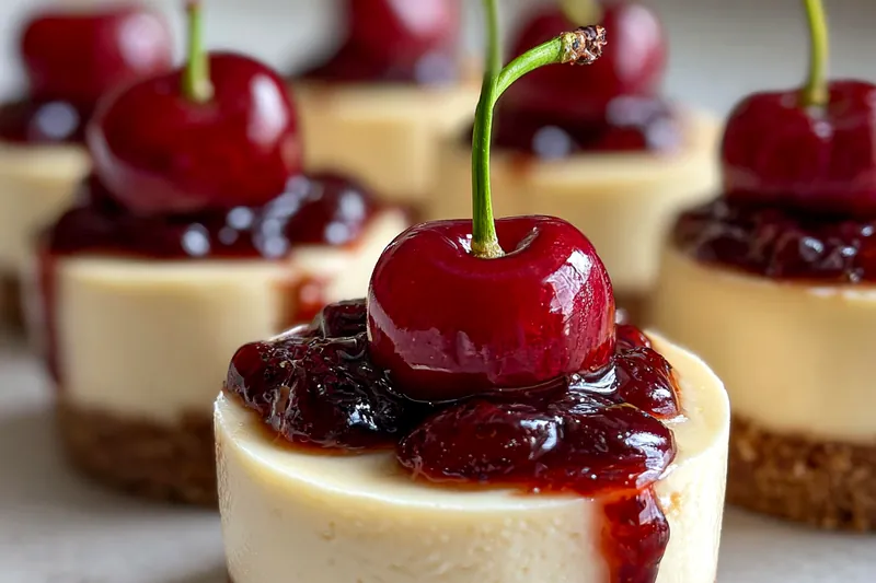 Cooking process for Mini Cherry Cheesecake Bites