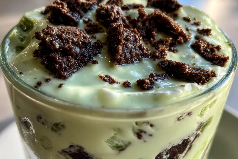 Cooking process for Mint Cookie Cream Delight