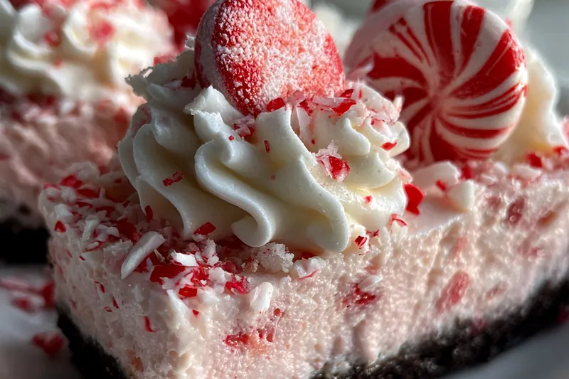 Cooking process for No Bake Peppermint Cream Delight