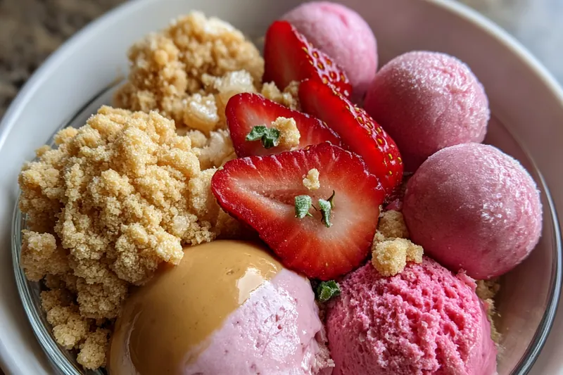 Fresh ingredients for No-Bake Strawberry Protein Bites