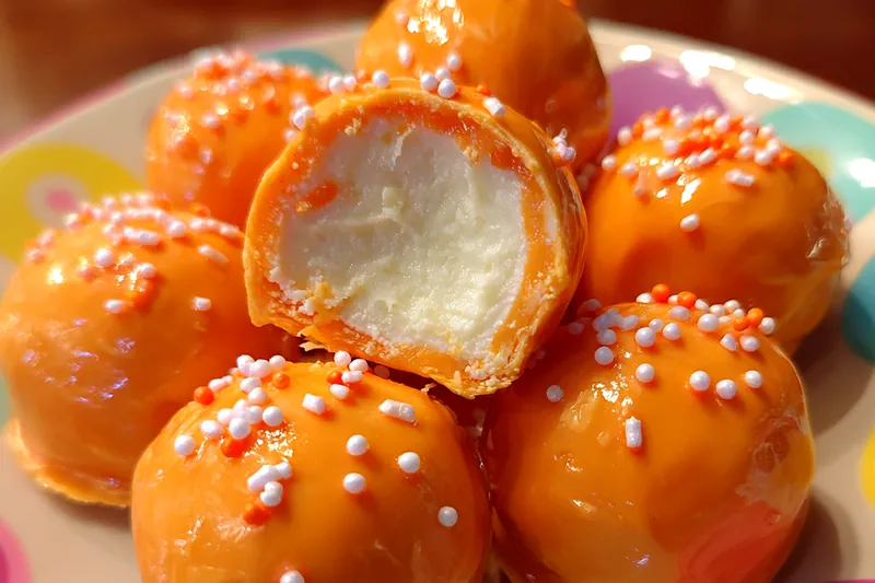 Cooking process for Orange Creamy Truffle Bites