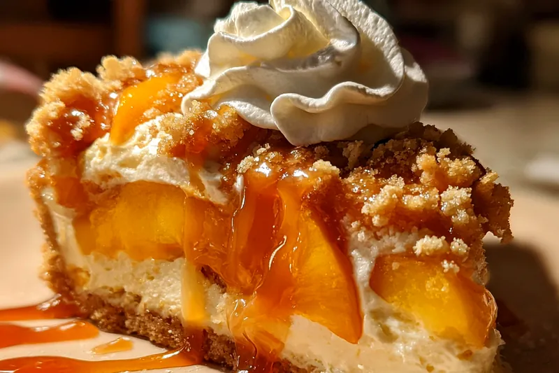 Fresh ingredients for Peach Cobbler Cheesecake Delight