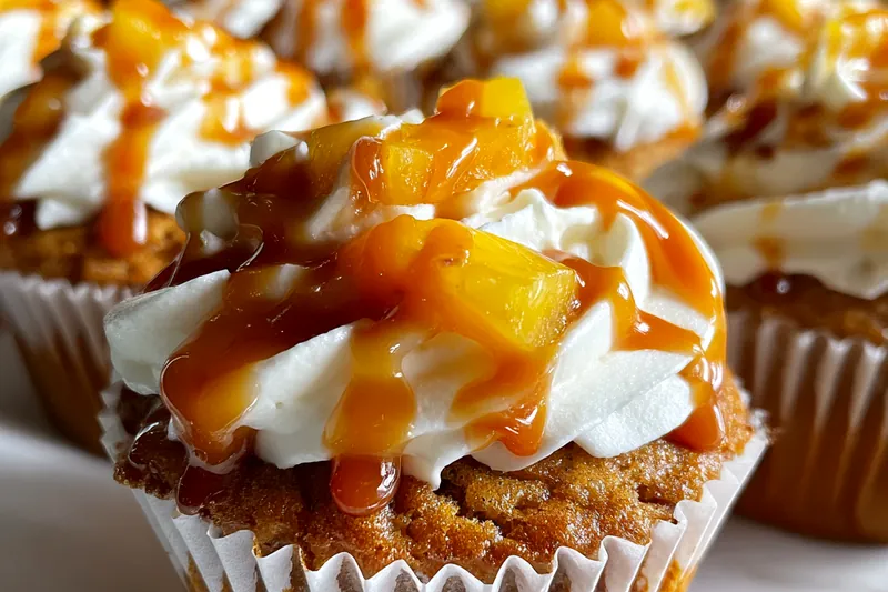 Cooking process for Peach Honey Cream Cupcakes