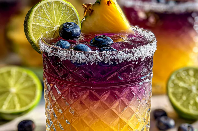 Cooking process for Pineapple Blueberry Margarita