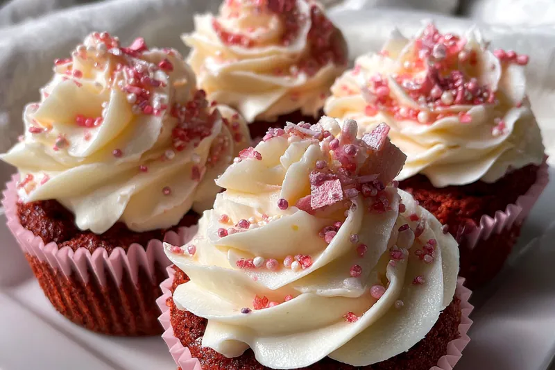 Cooking process for Pink Velvet Cupcakes Delight