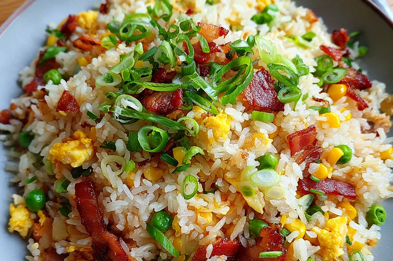 Cooking process for Quick Breakfast Fried Rice