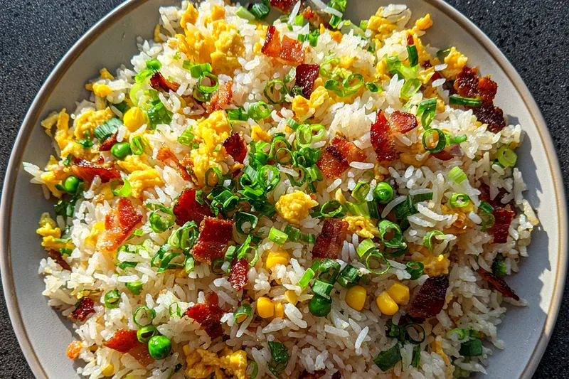 Fresh ingredients for Quick Breakfast Fried Rice