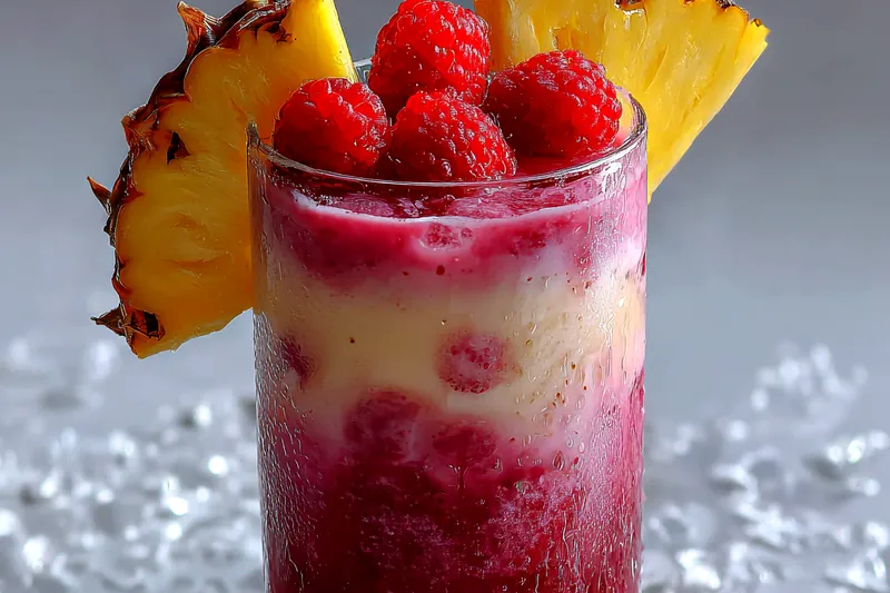 Cooking process for Raspberry Pineapple Dream Drink