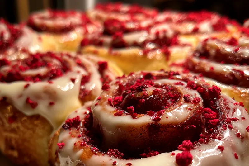 Fresh ingredients for Red Velvet Cinnamon Rolls