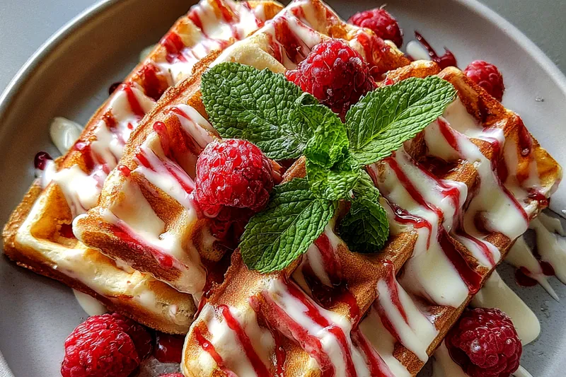 Cooking process for Red Velvet Marble Waffles