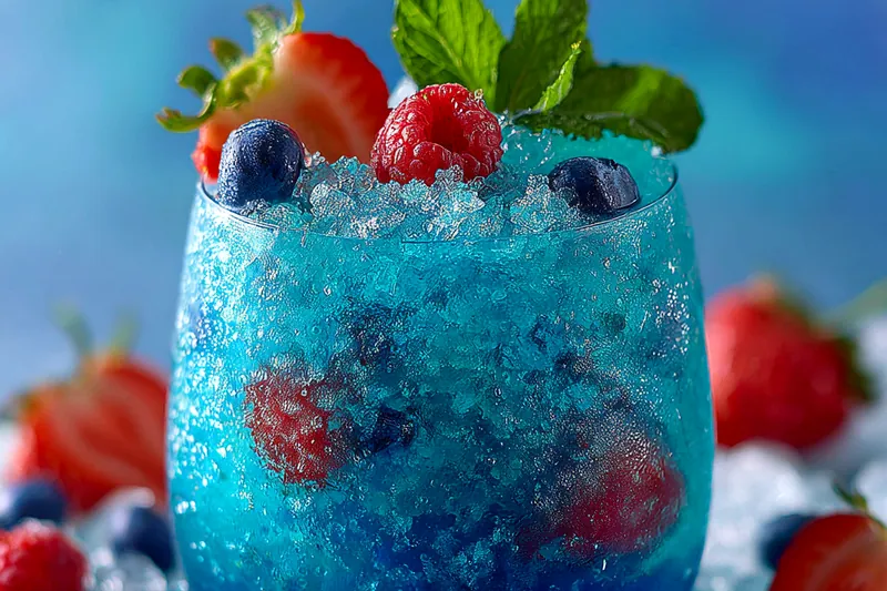 Fresh ingredients for Refreshing Berry Slush Drink