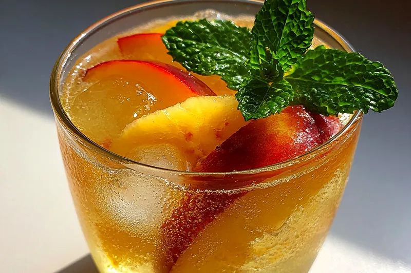 Cooking process for Refreshing Peach Mint Cooler