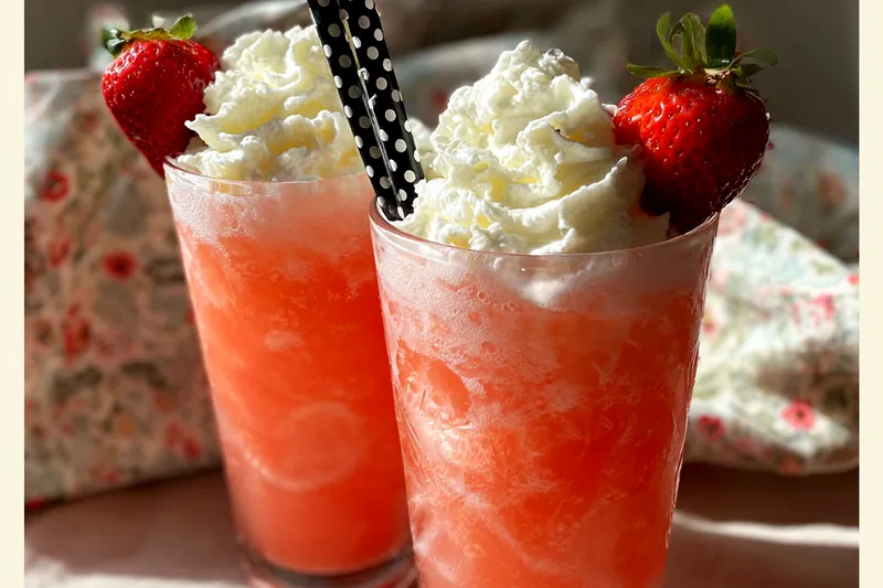 Fresh ingredients for Refreshing Strawberry Cream Soda