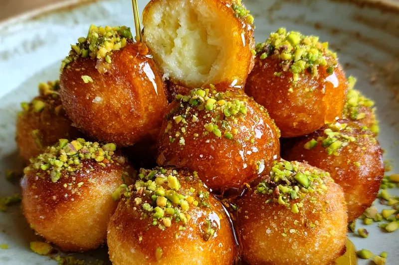 Fresh ingredients for Ricotta Pistachio Honey Bites