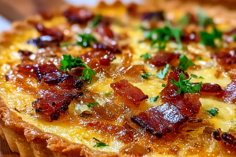 Cooking process for Savory Bacon Onion Tart