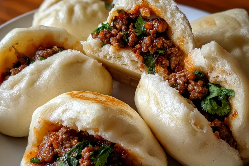 Fresh ingredients for Savory Beef Bao Buns