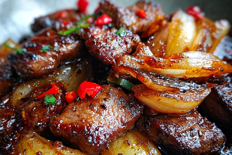Fresh ingredients for Savory Beef Onion Stir-Fry