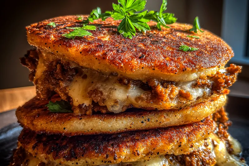Fresh ingredients for Savory Beef Potato Pancakes