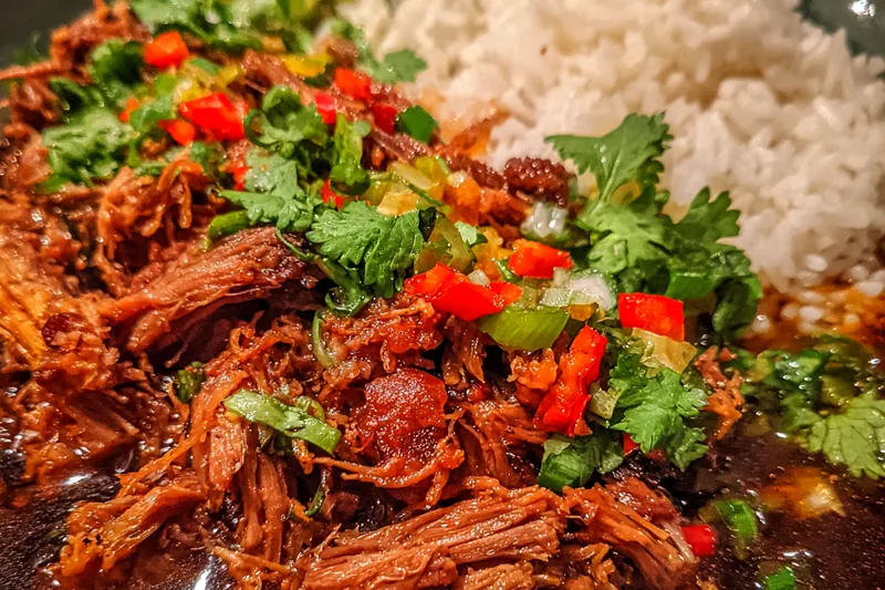 Cooking process for Savory Braised Beef Bowl