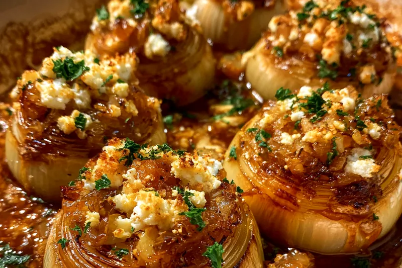 Cooking process for Savory Cheese Stuffed Onions