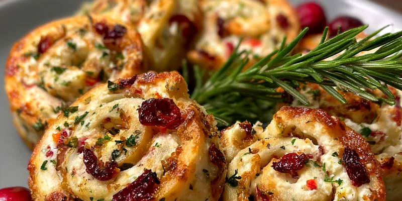 Savory Cranberry Cheese Pinwheels