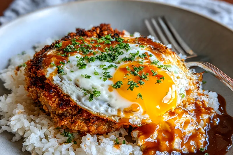 Fresh ingredients for Savory Gravy Rice Delight