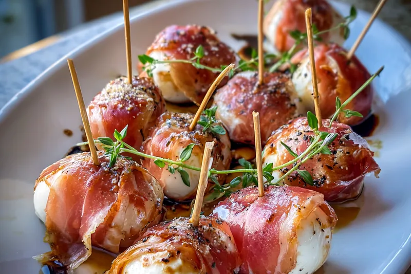 Chef frying Savory Mozzarella Delights in a skillet until golden brown.