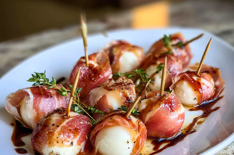 Ingredients for Savory Mozzarella Delights arranged on a kitchen countertop.