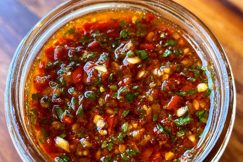 Cooking process for Smoky Red Herb Sauce