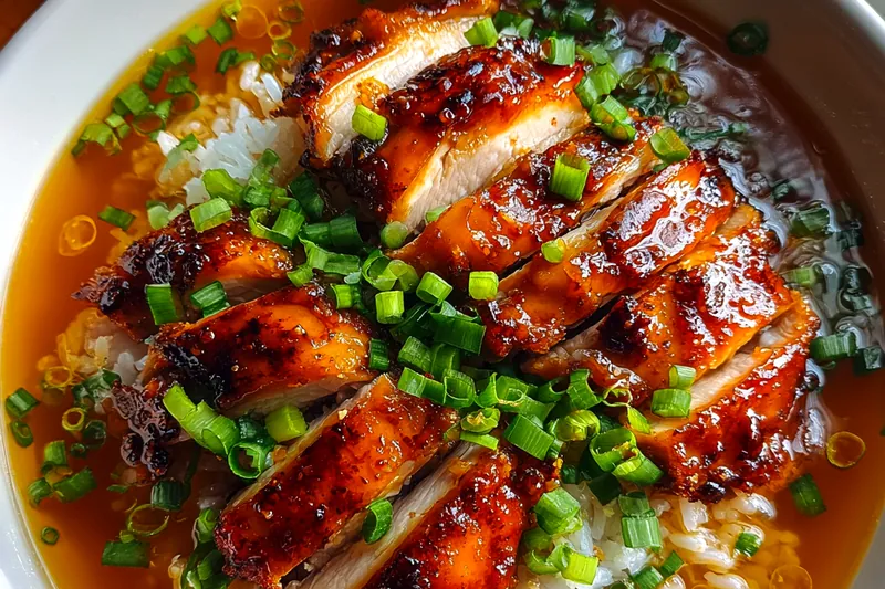 Cooking process for Soy Glazed Chicken Bowl