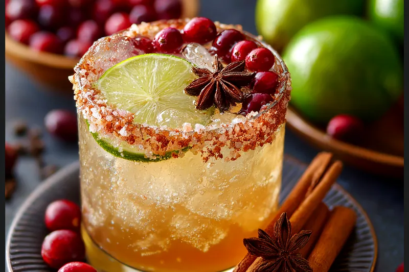 Cooking process for Spiced Cranberry Margarita