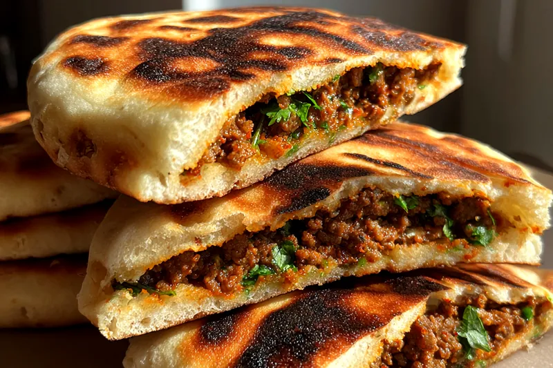 Cooking process for Spiced Meat Pita Pockets