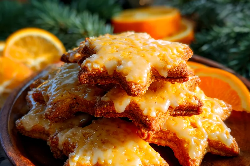 An assortment of ingredients laid out for Spiced Orange Clove Cookies, including flour, butter, and spices.
