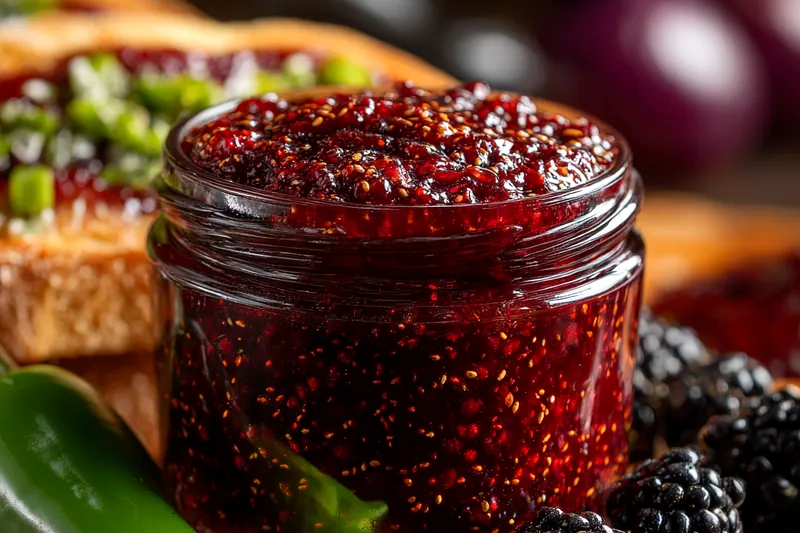 Cooking process for Spicy Blackberry Jam Delight