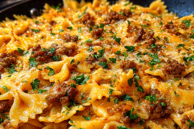 Fresh ingredients for Spicy Cajun Bowtie Pasta