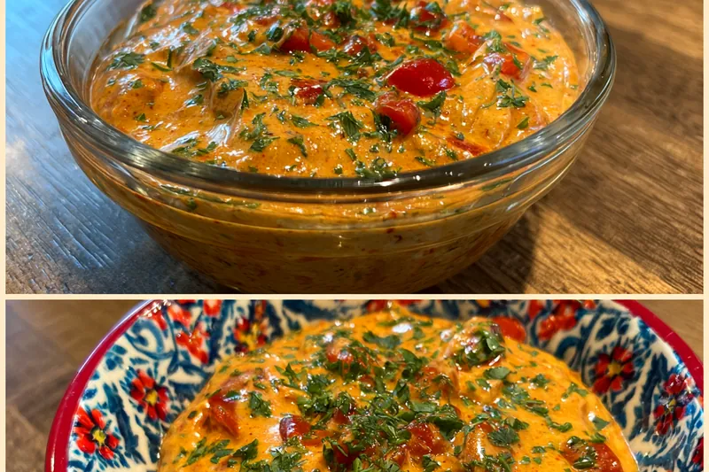 Fresh ingredients for Spicy Cheese Dip Delight