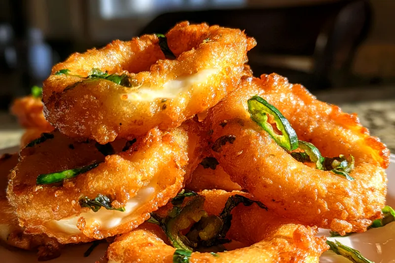 Fresh ingredients for Spicy Cheesy Onion Rings