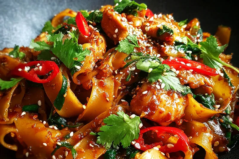 Cooking process for Spicy Chicken Noodle Bowl