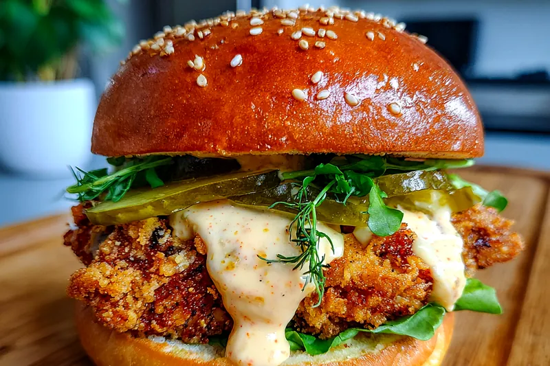 An array of ingredients for Crispy Spicy Chicken Delight, including chicken, spices, and coating materials.