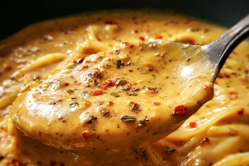 Cooking process for Spicy Creamy Pasta Sauce