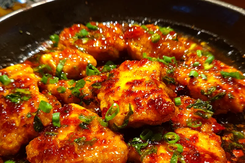 Fresh ingredients for Spicy Glazed Chicken Skillet