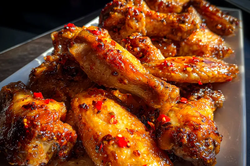 Cooking process for Spicy Glazed Chicken Wings