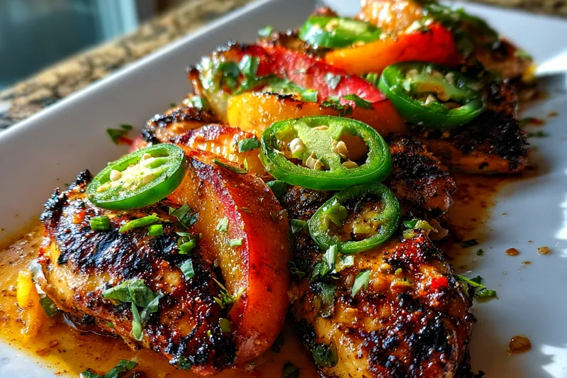 Cooking process for Spicy Grilled Peach Chicken