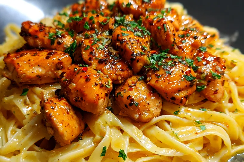 Cooking process for Spicy Honey Butter Chicken Pasta