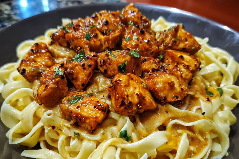 Fresh ingredients for Spicy Honey Butter Chicken Pasta