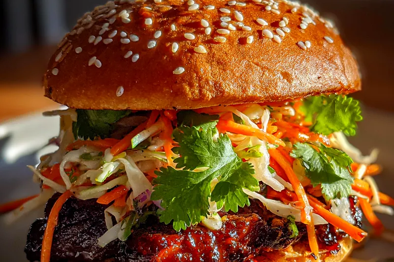 Fresh ingredients for Spicy Korean BBQ Sandwich